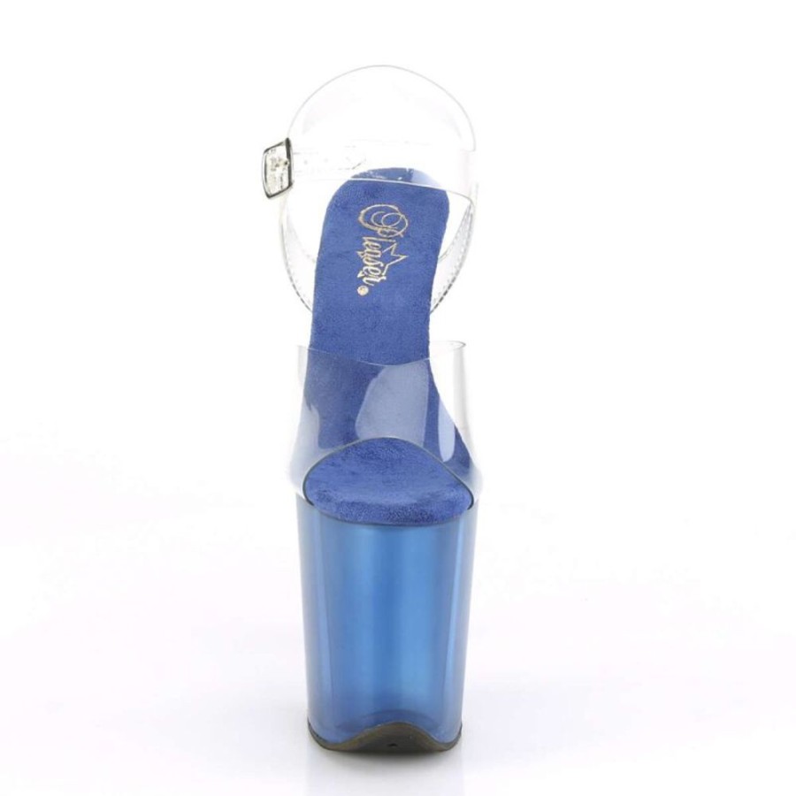 High Heels Pleaser | Pleaser Flamingo-808T Clear/Blue Tinted