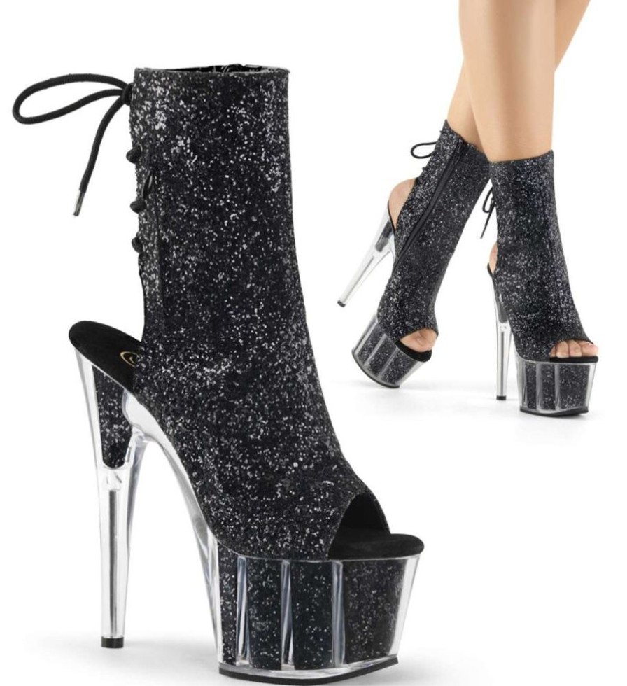 High Heels Pleaser | Pleaser Adore-1018G Black Glitter/Black Glitter