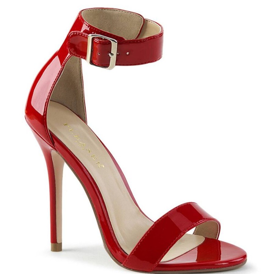 High Heels Pleaser | Pleaser Amuse-10 Plateau Sandalettes Patent Red