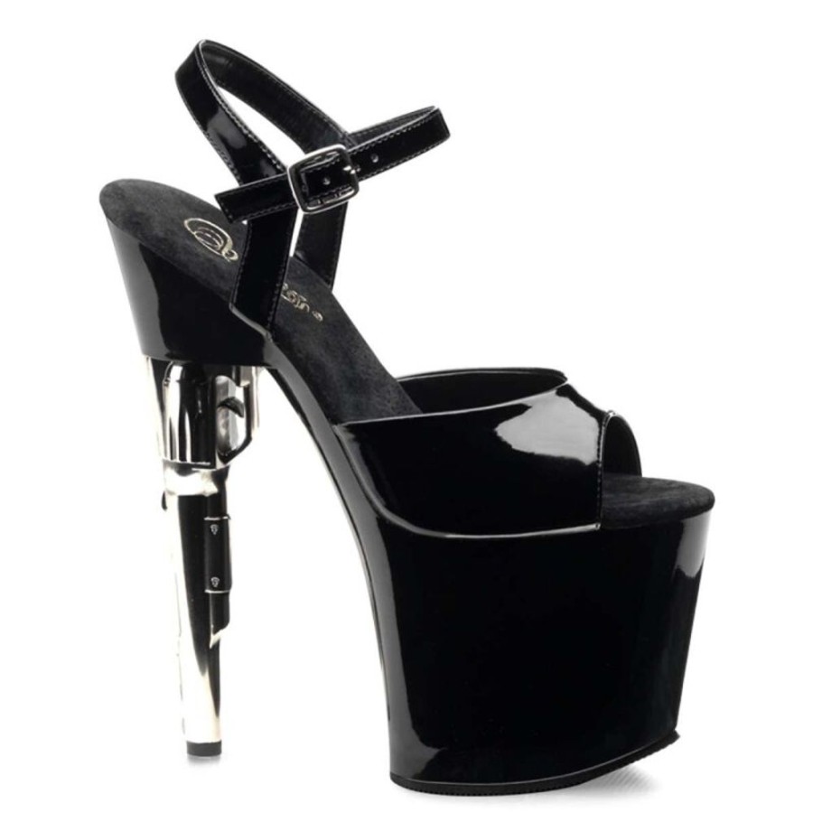 High Heels Pleaser | Pleaser Bondgirl-709 Black Patent/Black