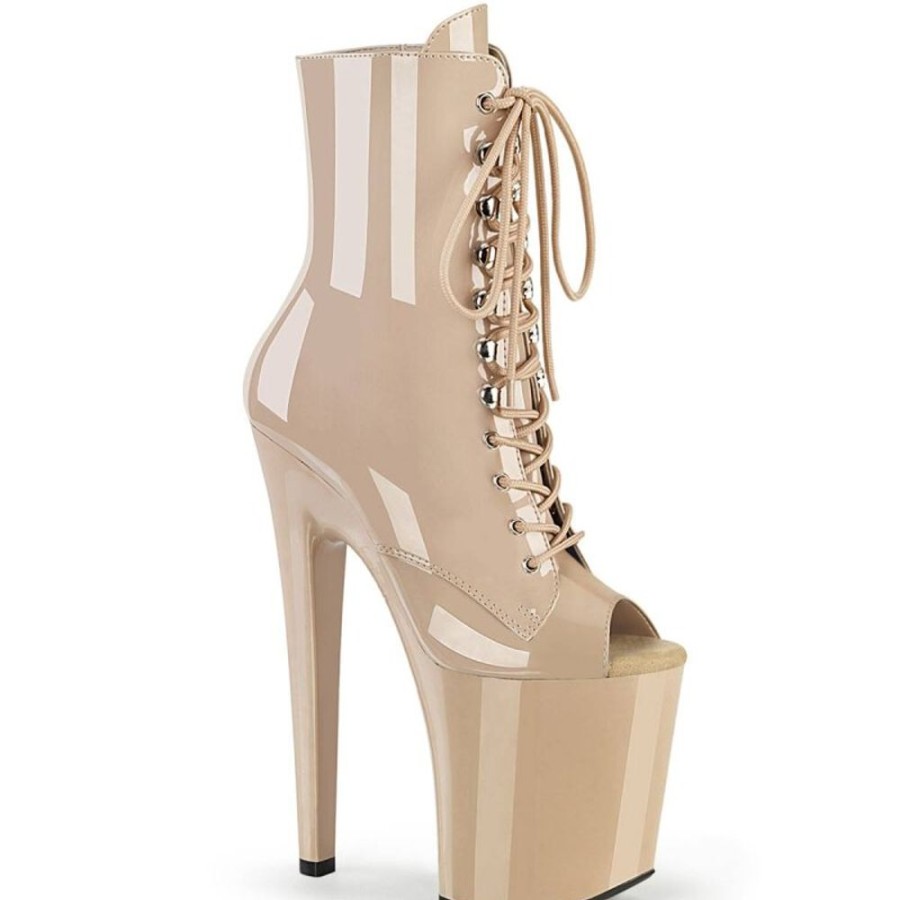 High Heels Pleaser | Pleaser Xtreme-1021 Plateau Ankle Boots Patent Nude