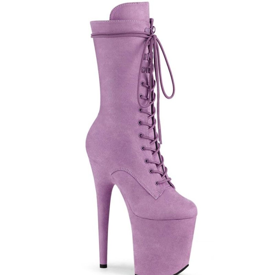 High Heels Pleaser | Pleaser Flamingo-1050Fs Plateau Ankle Boots Faux Suede Purple