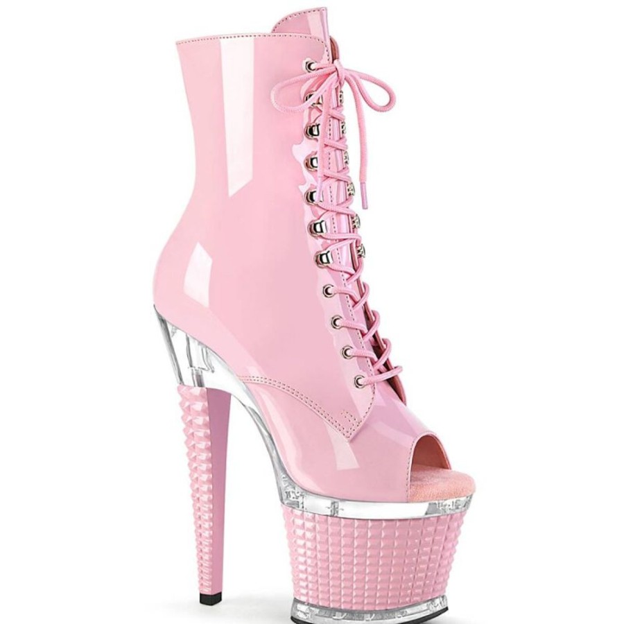 High Heels Pleaser | Pleaser Spectator-1021 Plateau Ankle Boots Patent Light Pink