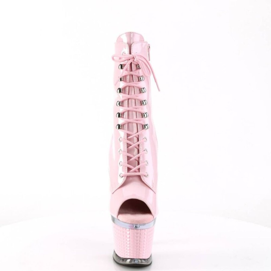 High Heels Pleaser | Pleaser Spectator-1021 Plateau Ankle Boots Patent Light Pink