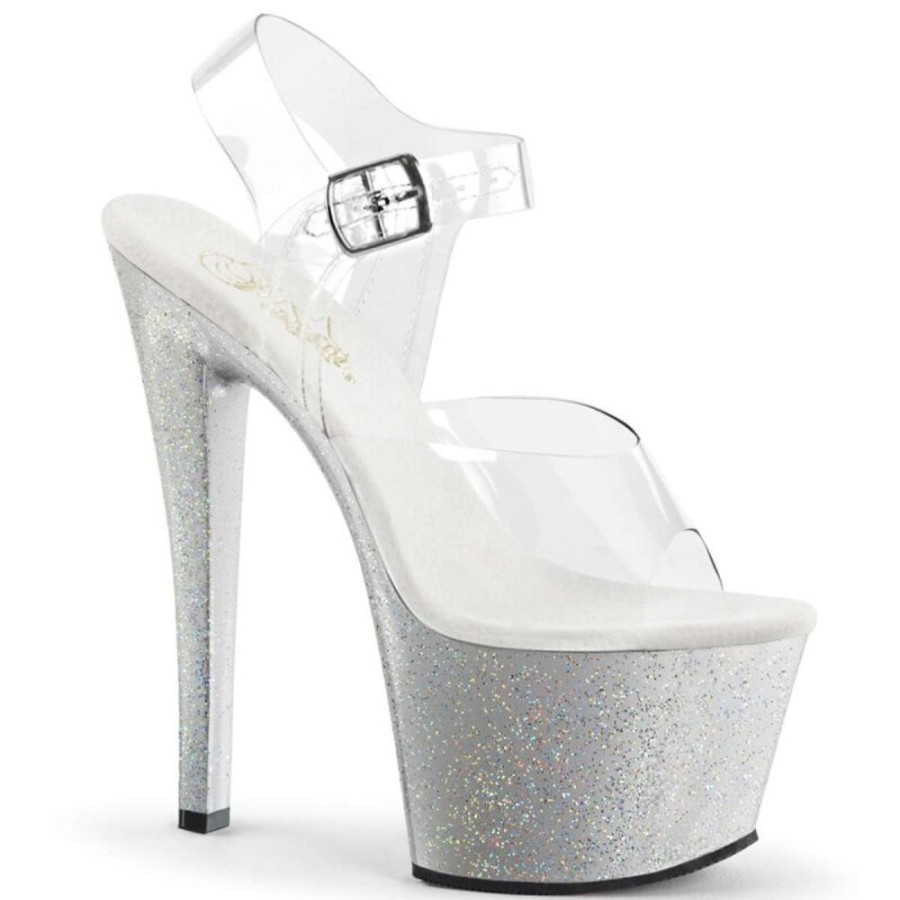 High Heels Pleaser | Pleaser Sky-308Mg Clear/Silver