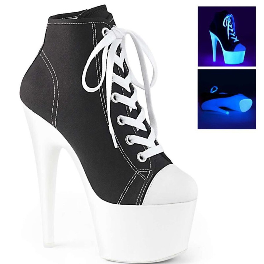 High Heels Pleaser | Pleaser Adore-700Sk-02 Black Canvas/Neon White