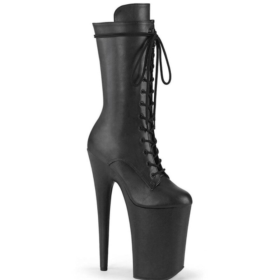 High Heels Pleaser | Pleaser Infinity-1050Wr Plateau Ankle Boots Faux Leather Black