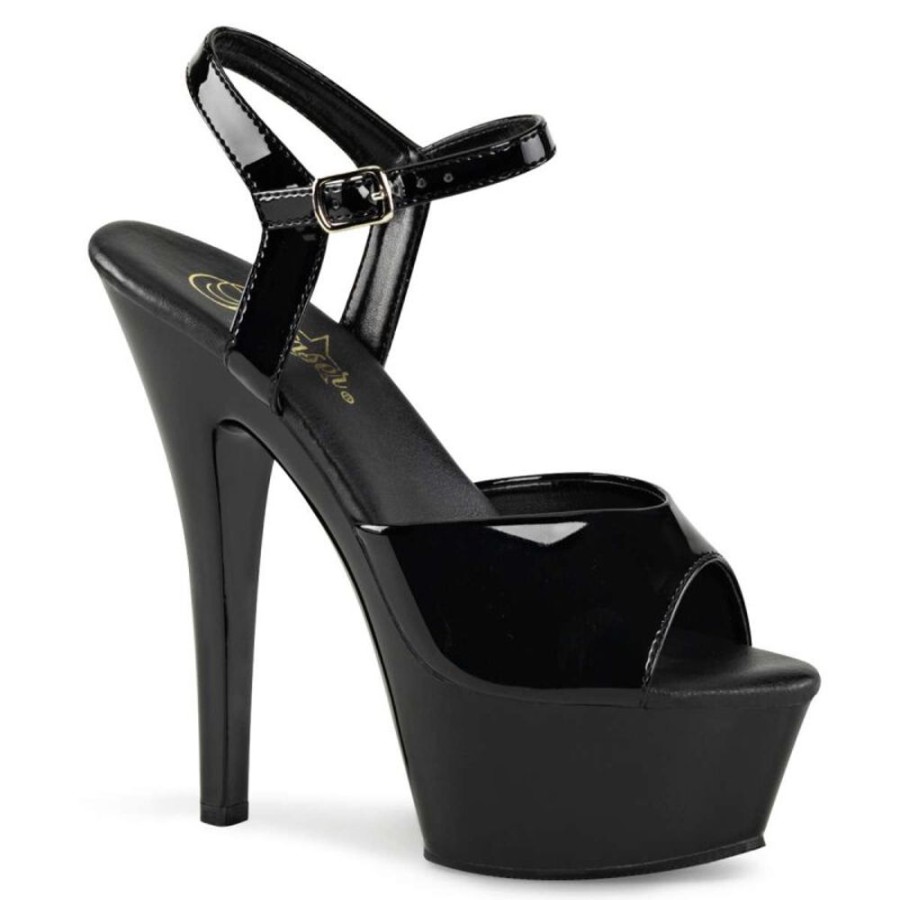 High Heels Pleaser | Pleaser Kiss-209Vl Black Patent/Black