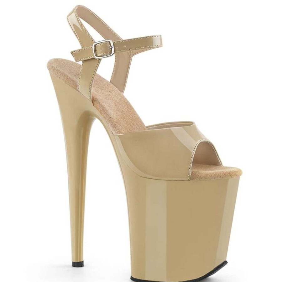 High Heels Pleaser | Pleaser Flamingo-809 Cream Patent/Cream