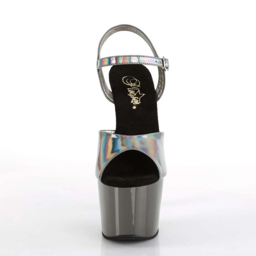 High Heels Pleaser | Pleaser Adore-709Hgch Pewter Hologram/Pewter Chrome