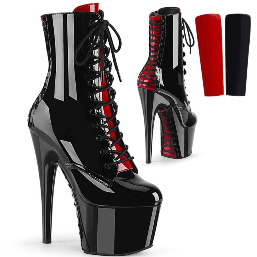 High Heels Pleaser | Pleaser Adore-1020Fh Plateau Ankle Boots Patent Black