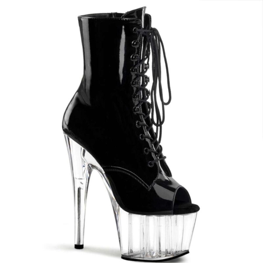 High Heels Pleaser | Pleaser Adore-1021 Black Patent/Clear