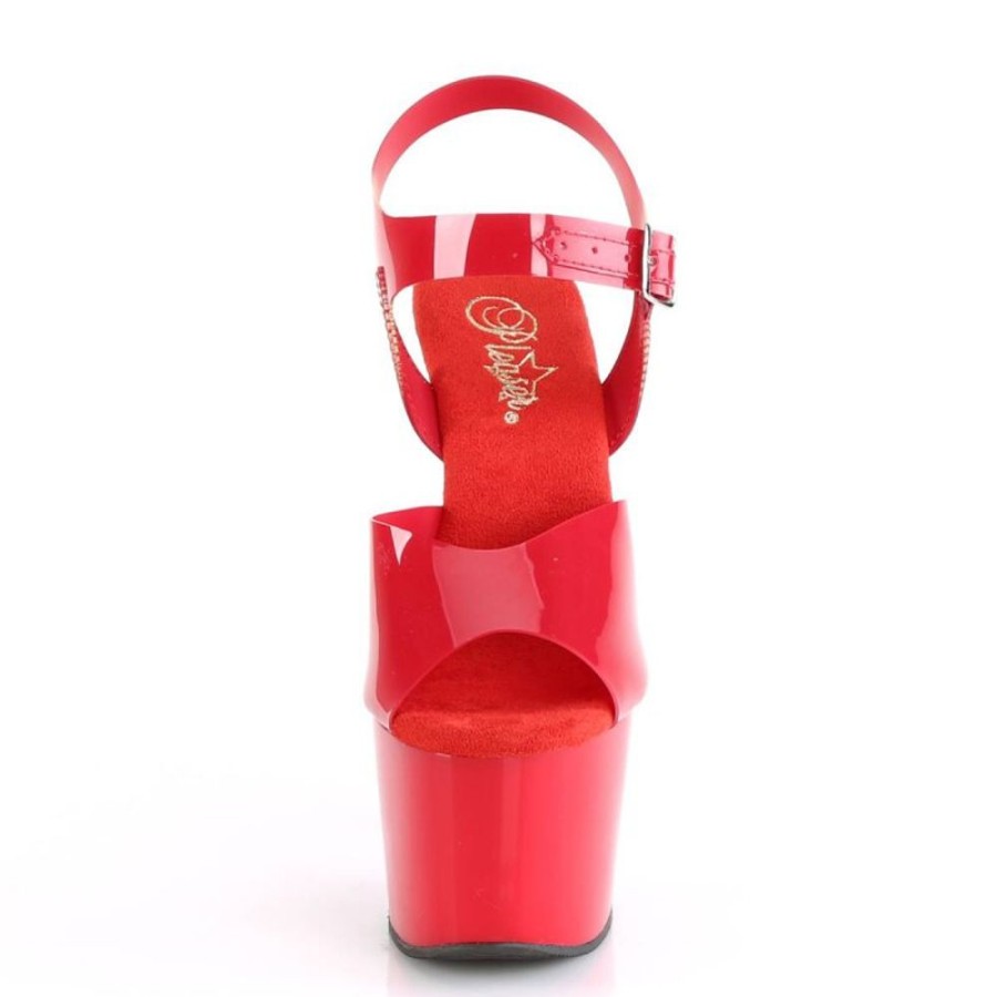 High Heels Pleaser | Pleaser Adore-708N Plateau Sandalettes Red