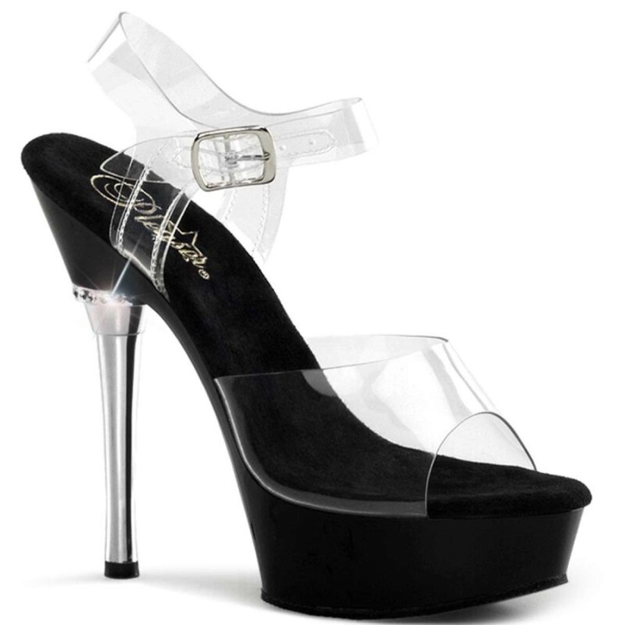 High Heels Pleaser | Pleaser Allure-608 Clear/Black