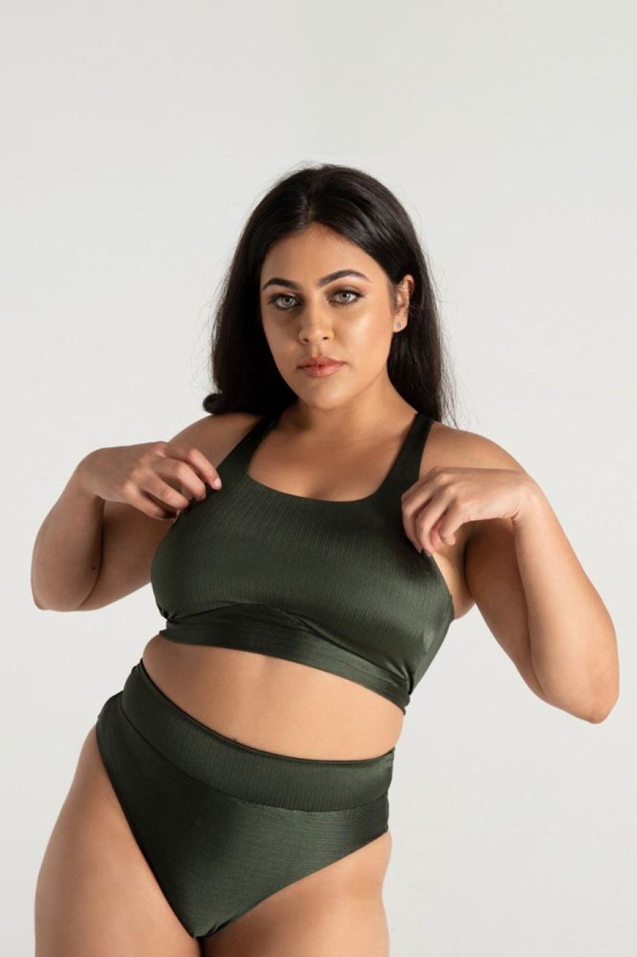 Pole Dance Wear Tatiana Active Wear | Tatiana Active Wear Top Adeline Pine Green