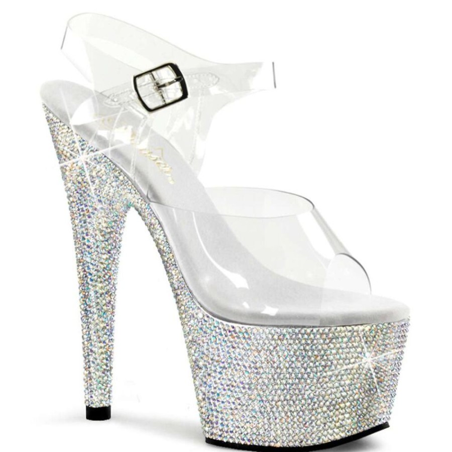 High Heels Pleaser | Pleaser Bejeweled-708Dm Clear/Silver Multi Rs