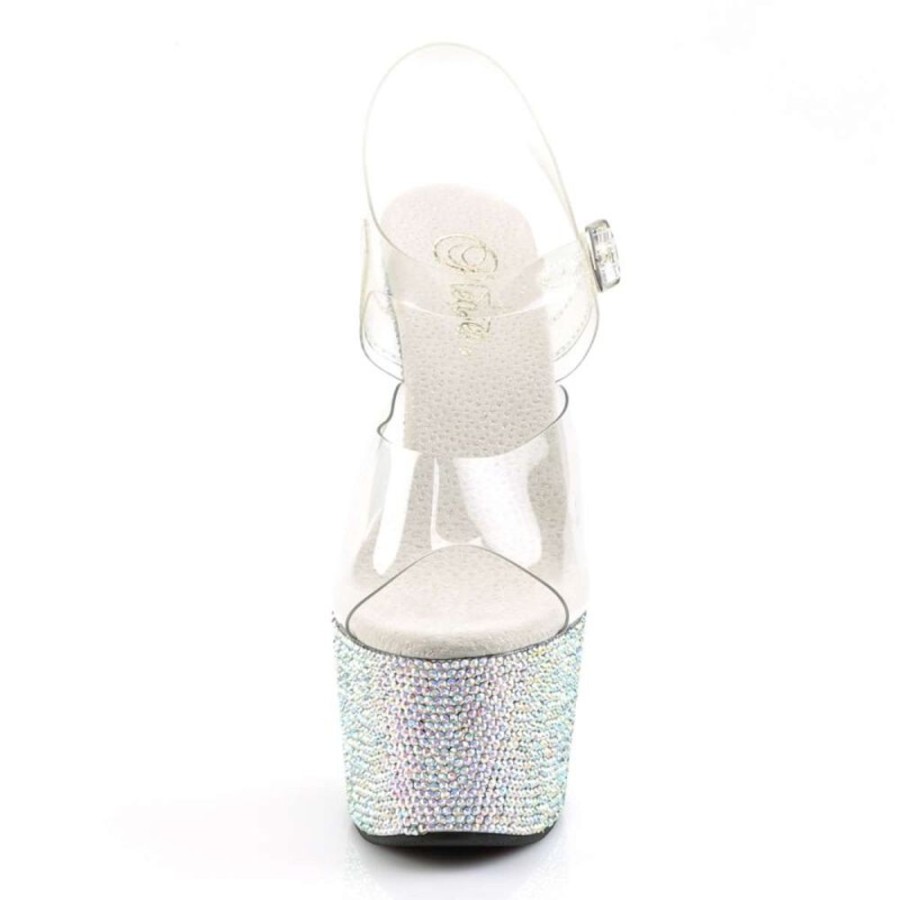 High Heels Pleaser | Pleaser Bejeweled-708Dm Clear/Silver Multi Rs