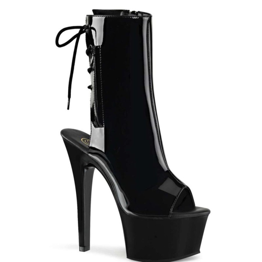 High Heels Pleaser | Pleaser Aspire-1018 Black Patent/Black