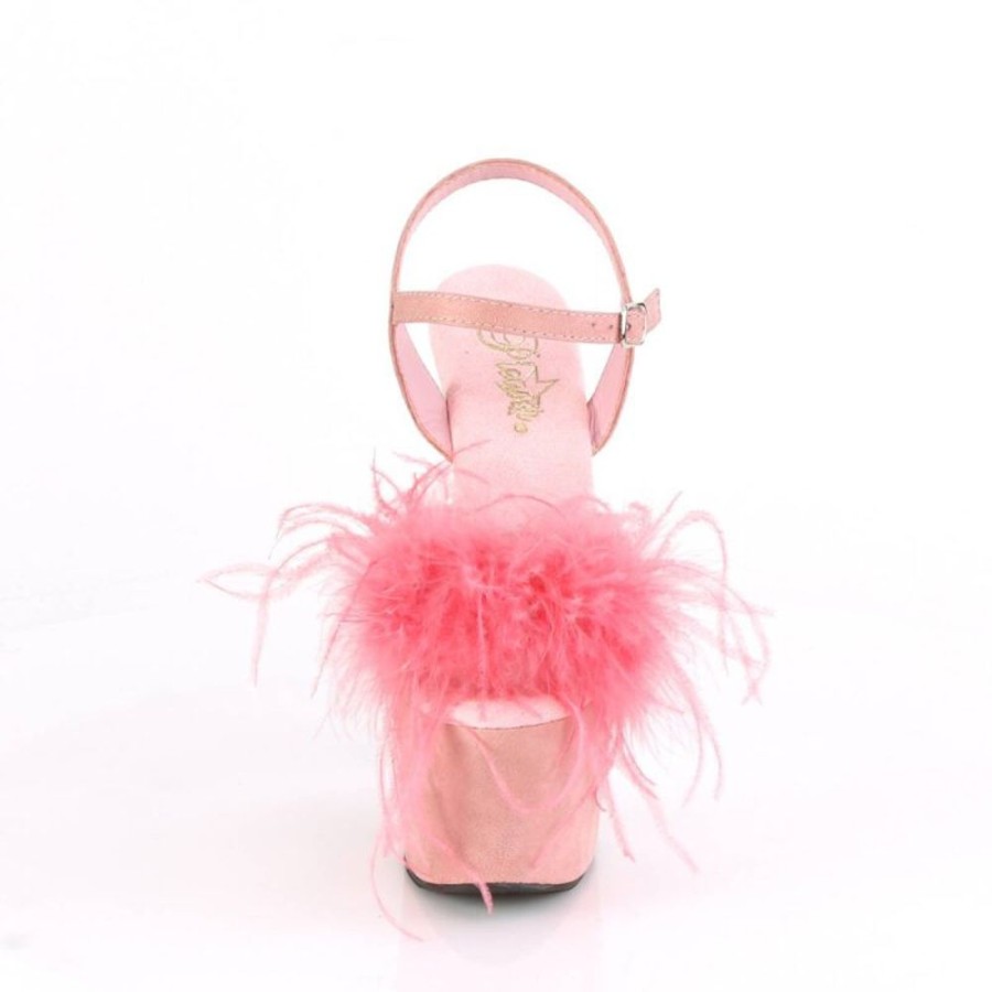 High Heels Pleaser | Pleaser Adore-709F Plateau Sandalettes Suede Light Pink