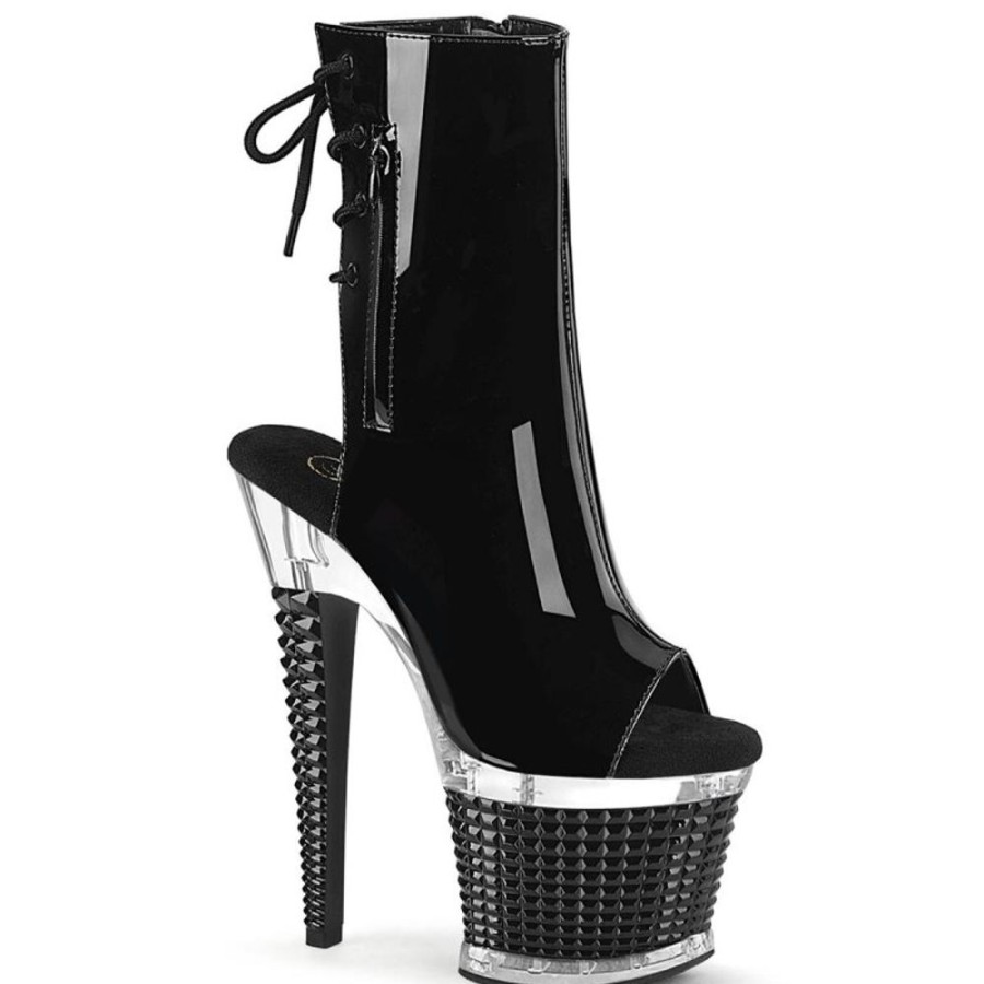 High Heels Pleaser | Pleaser Spectator-1018 Plateau Ankle Boots Patent Black