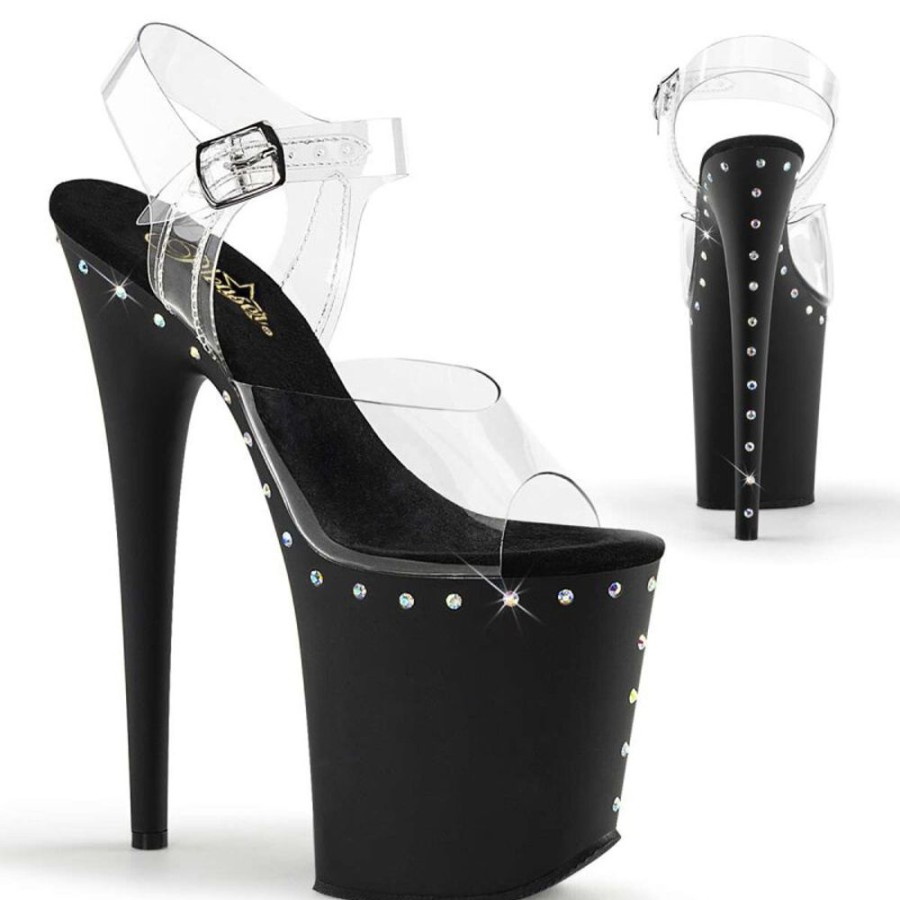 High Heels Pleaser | Pleaser Flamingo-808Abls Clear/Black Matte