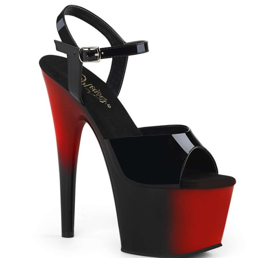 High Heels Pleaser | Pleaser Adore-709Br Black Patent/Red-Black