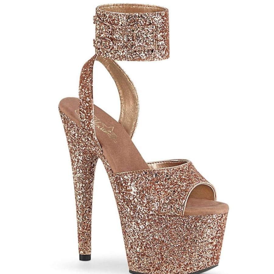 High Heels Pleaser | Pleaser Adore-791Lg Rose Gold Glitter/Rose Gold Glitter