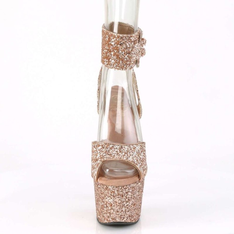 High Heels Pleaser | Pleaser Adore-791Lg Rose Gold Glitter/Rose Gold Glitter