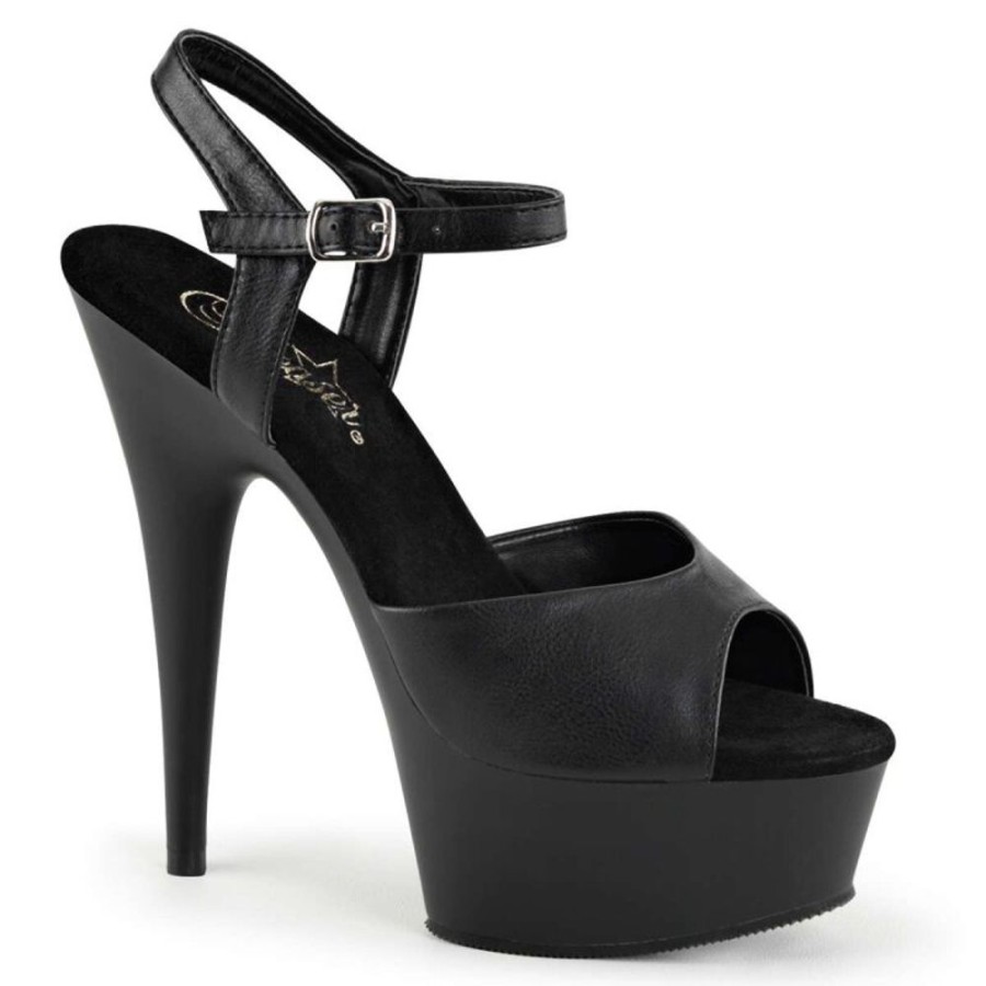 High Heels Pleaser | Pleaser Delight-609 Black Faux Leather/Black Matte