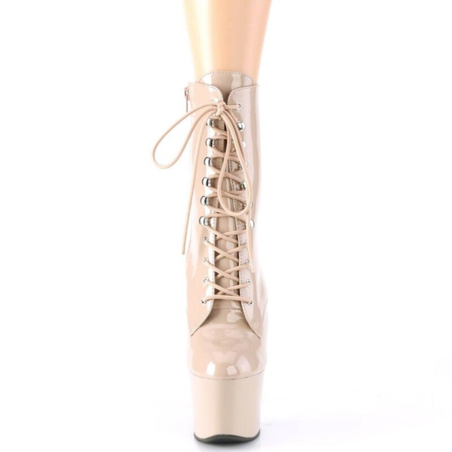 High Heels Pleaser | Pleaser Sky-1020 Plateau Ankle Boots Patent Nude