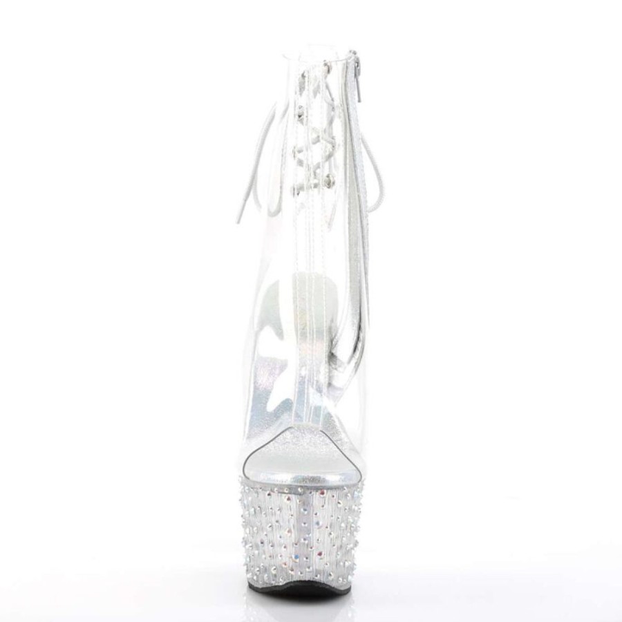 High Heels Pleaser | Pleaser Stardance-1018C-7 Clear/Clear-Silver Multi Rs