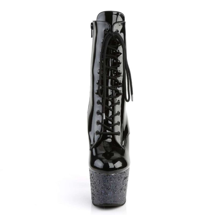 High Heels Pleaser | Pleaser Adore-1020Lg Black Patent/Black Multi Glitter