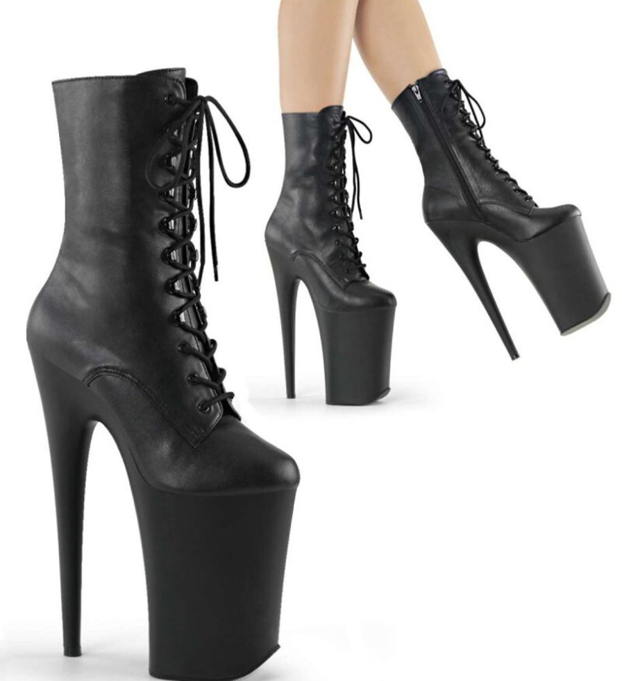 High Heels Pleaser | Pleaser Infinity-1020 Black Faux Leather/Black Matte