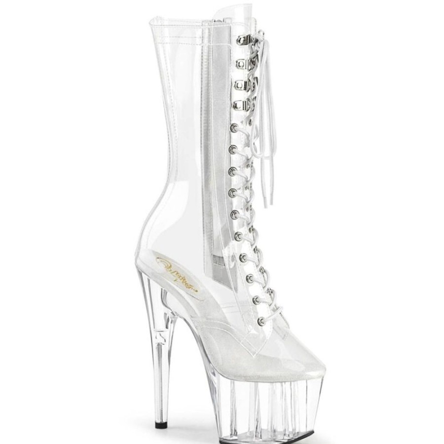 High Heels Pleaser | Pleaser Adore-1050C Plateau Ankle Boots Transparent