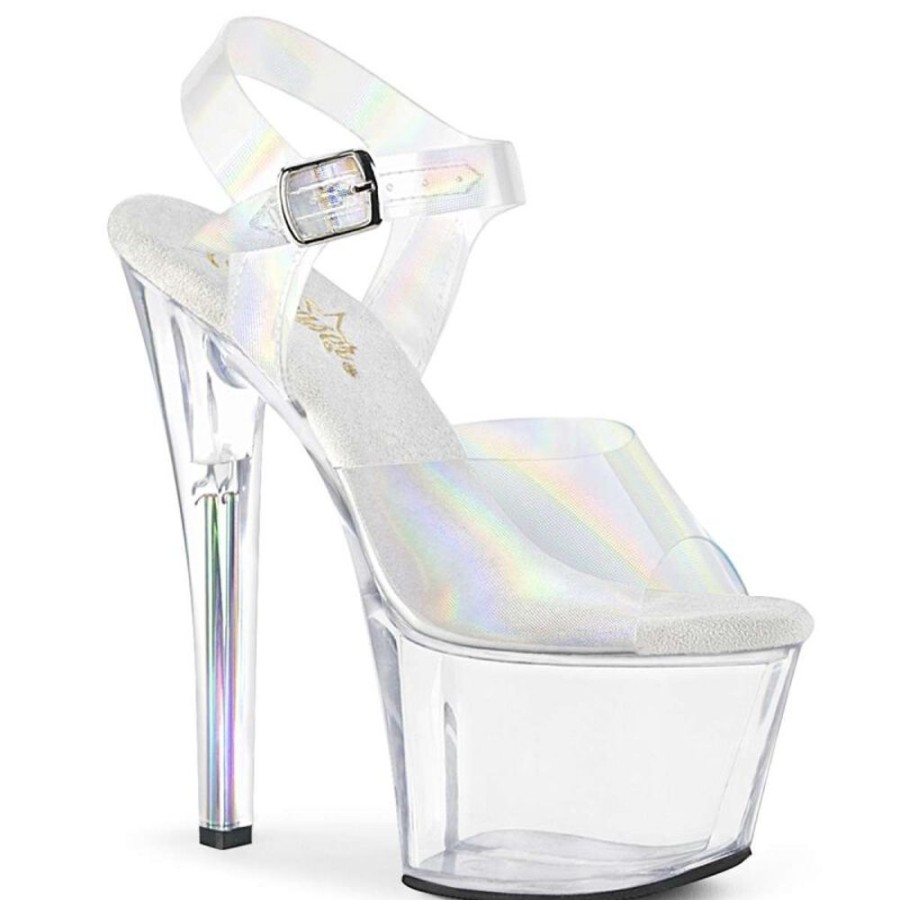 High Heels Pleaser | Pleaser Sky-308N-Rbh Clear Hologram Tpu/Clear