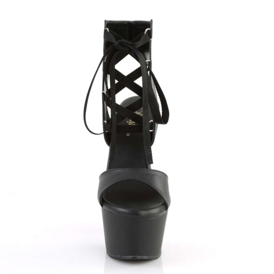 High Heels Pleaser | Pleaser Aspire-600-14 Black Faux Leather/Black Matte