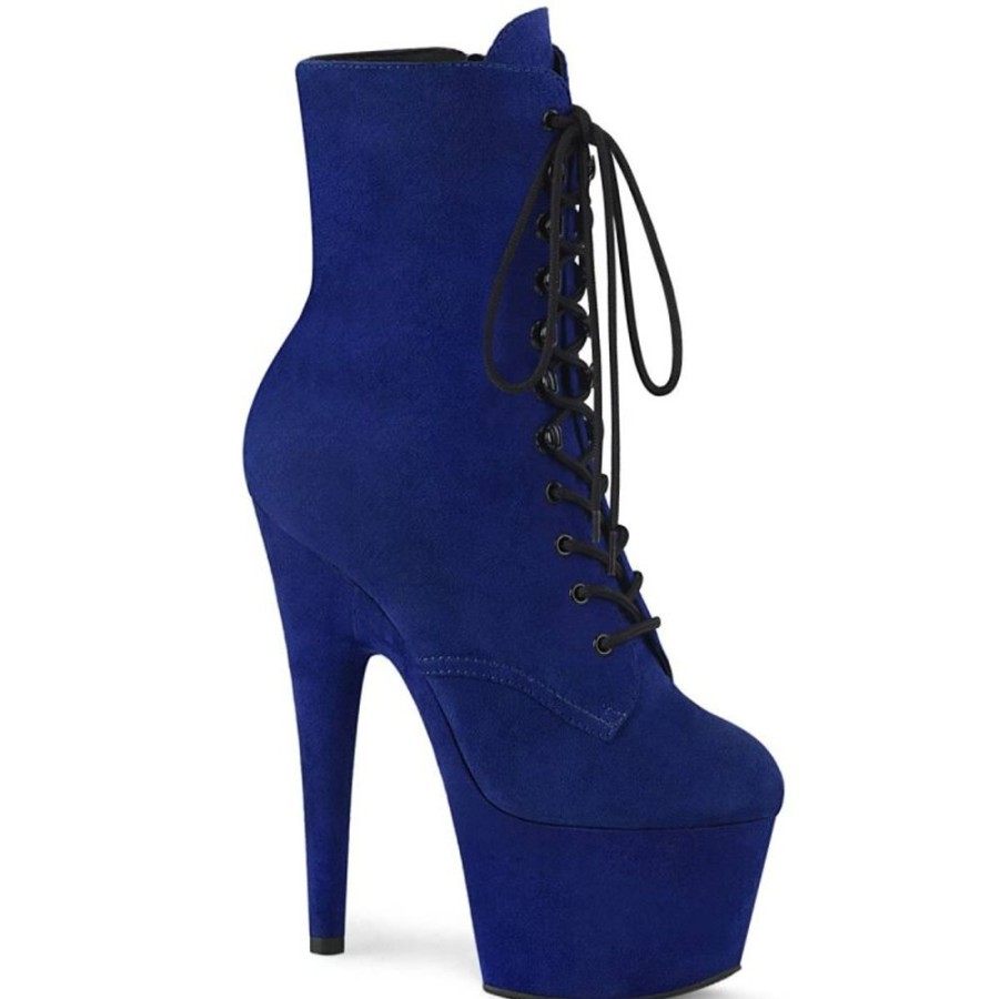 High Heels Pleaser | Pleaser Adore-1020Fs Plateau Ankle Boots Faux Suede Blue