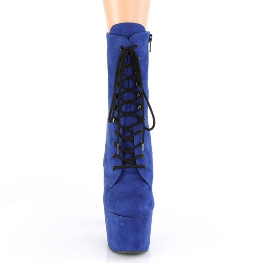 High Heels Pleaser | Pleaser Adore-1020Fs Plateau Ankle Boots Faux Suede Blue