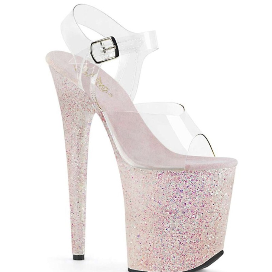 High Heels Pleaser | Pleaser Flamingo-808Lg Clear/Opal Multi Glitter