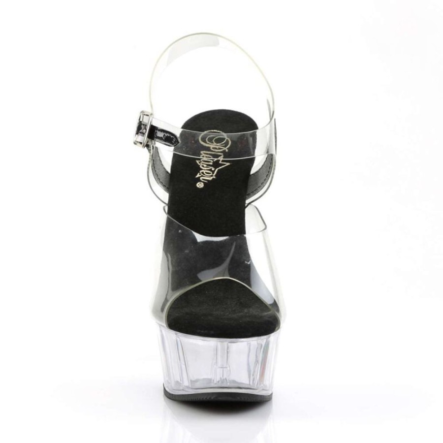 High Heels Pleaser | Pleaser Delight-608 Clear-Black/Clear