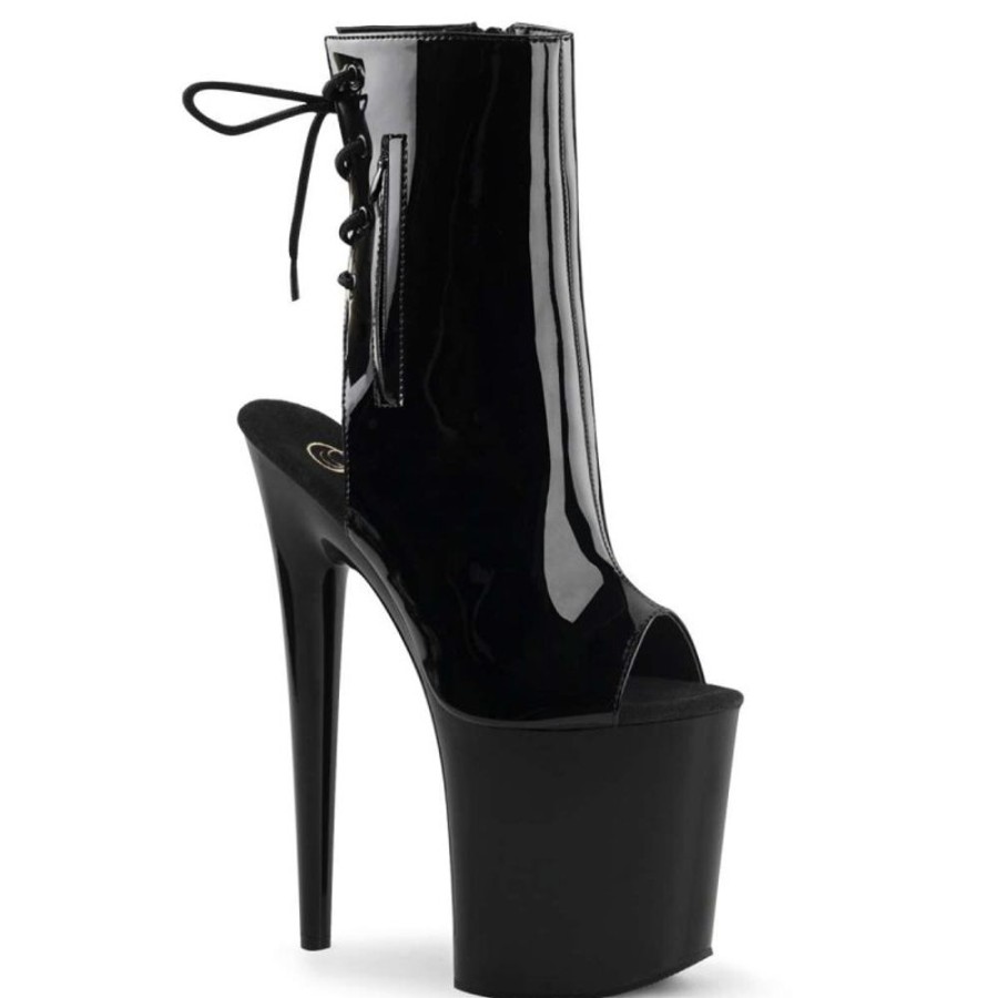 High Heels Pleaser | Pleaser Flamingo-1018 Black Patent/Black