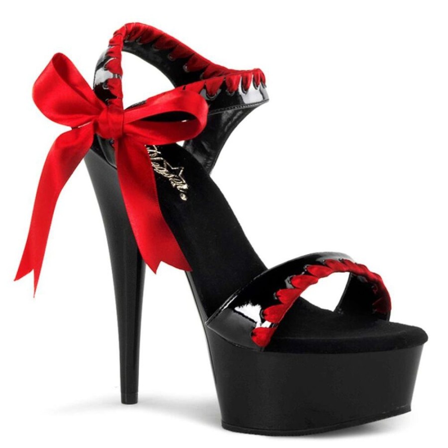 High Heels Pleaser | Pleaser Delight-615 Black-Red/Black