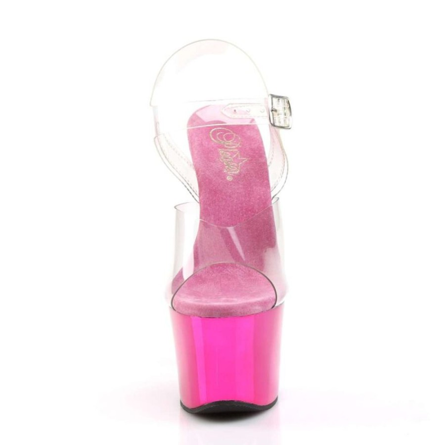 High Heels Pleaser | Pleaser Sky-308 Clear/Hot Pink Chrome