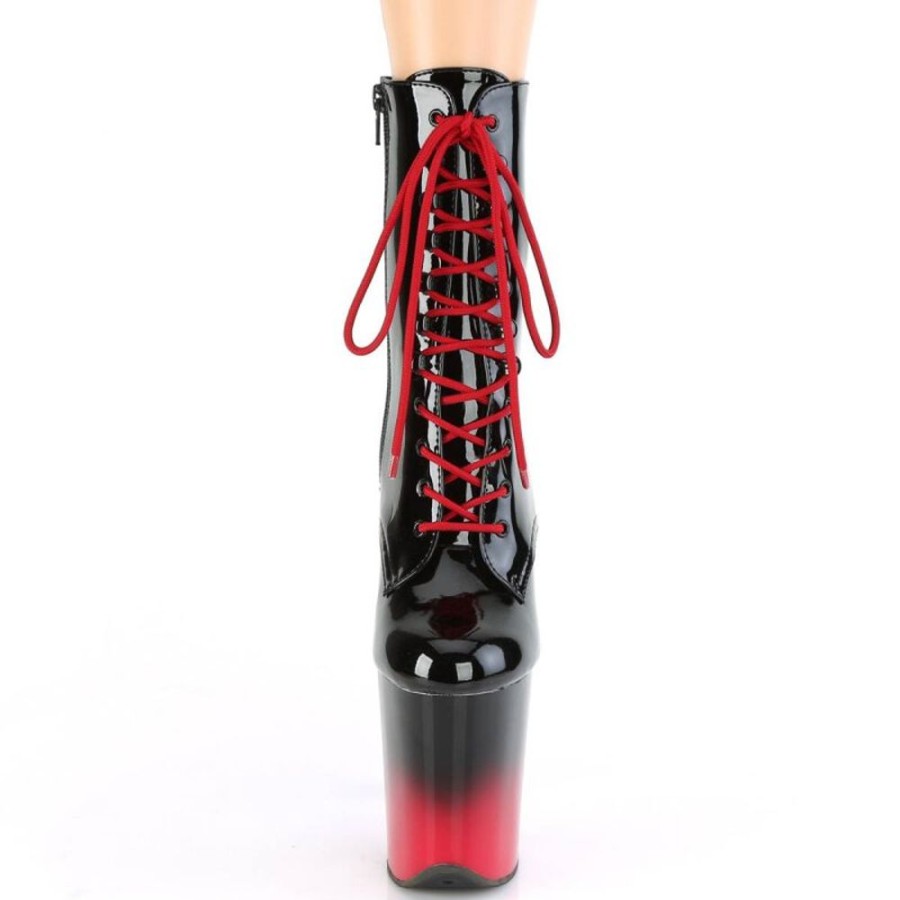 High Heels Pleaser | Pleaser Flamingo-1020Br-H Plateau Ankle Boots Patent Black