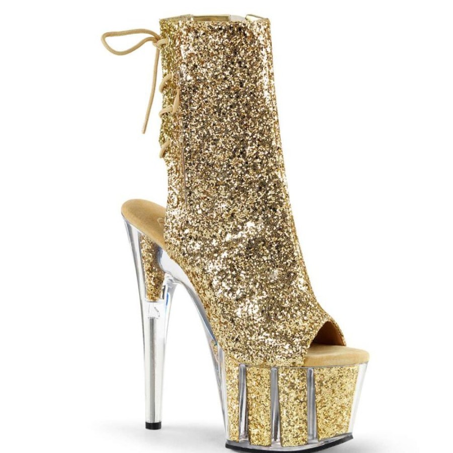 High Heels Pleaser | Pleaser Adore-1018G Gold Glitter/Gold Glitter