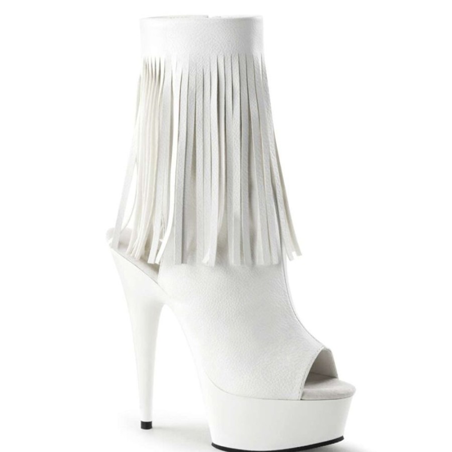 High Heels Pleaser | Pleaser Delight-1019 White Faux Leather/White