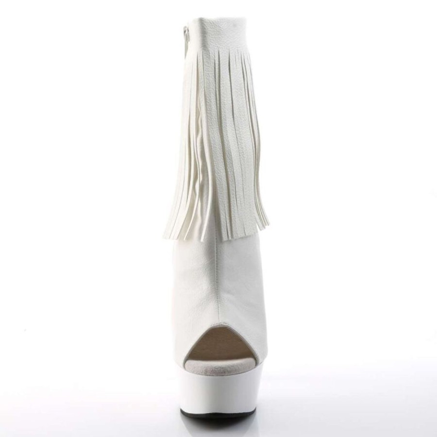 High Heels Pleaser | Pleaser Delight-1019 White Faux Leather/White