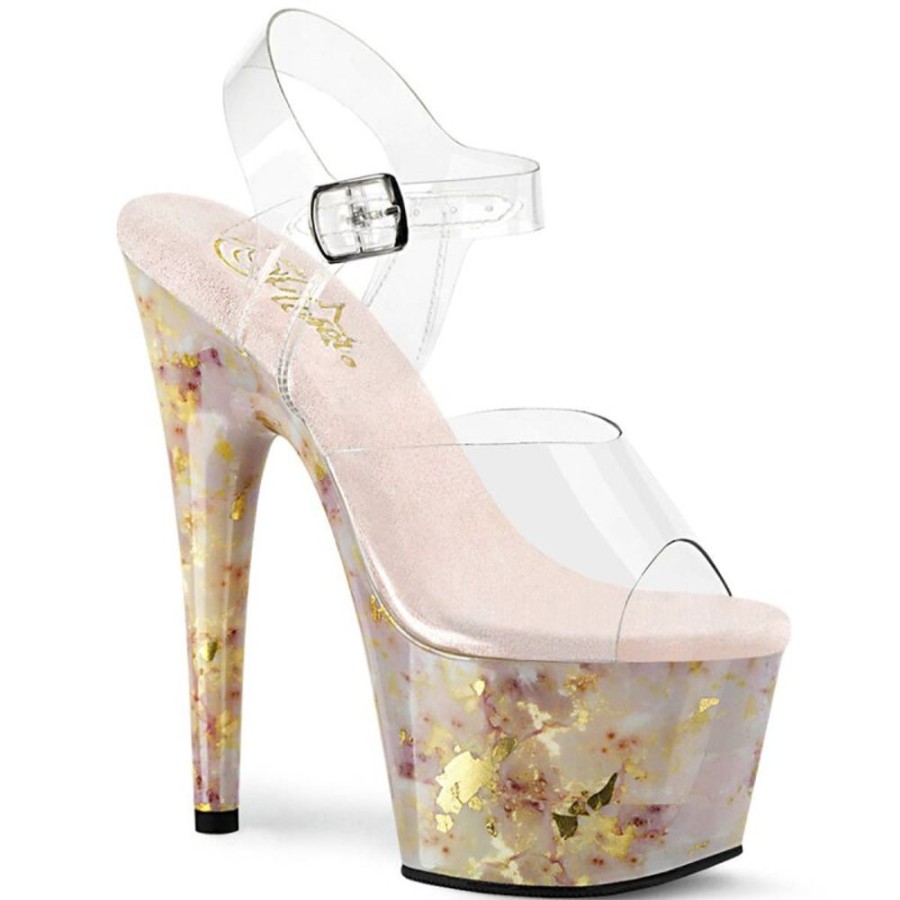 High Heels Pleaser | Pleaser Adore-708Mb Plateau Sandalettes Transparent Colorful