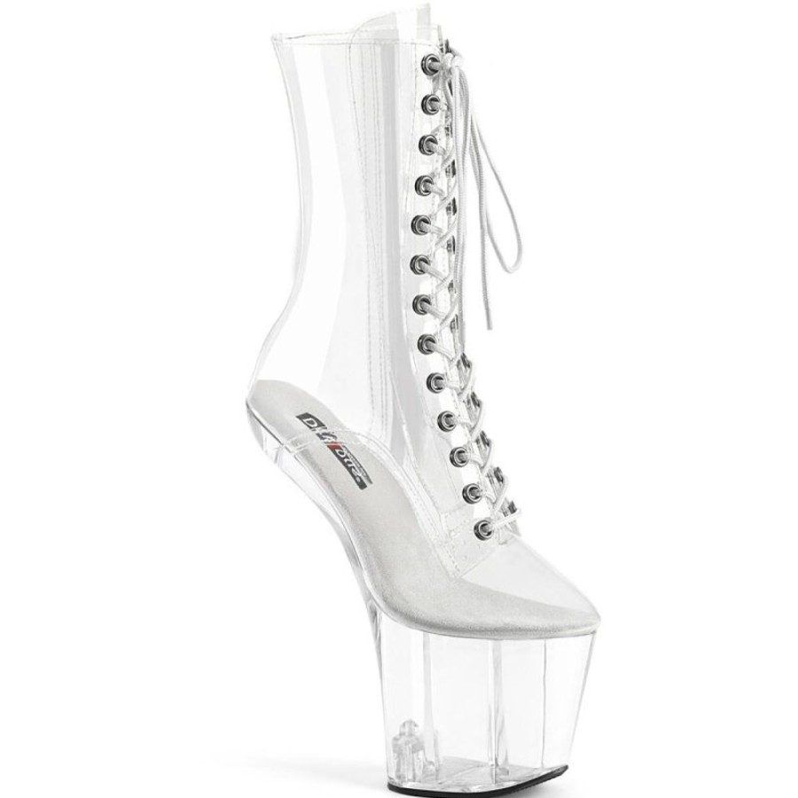 High Heels Pleaser | Pleaser Craze-1040C Plateau Ankle Boots Transparent