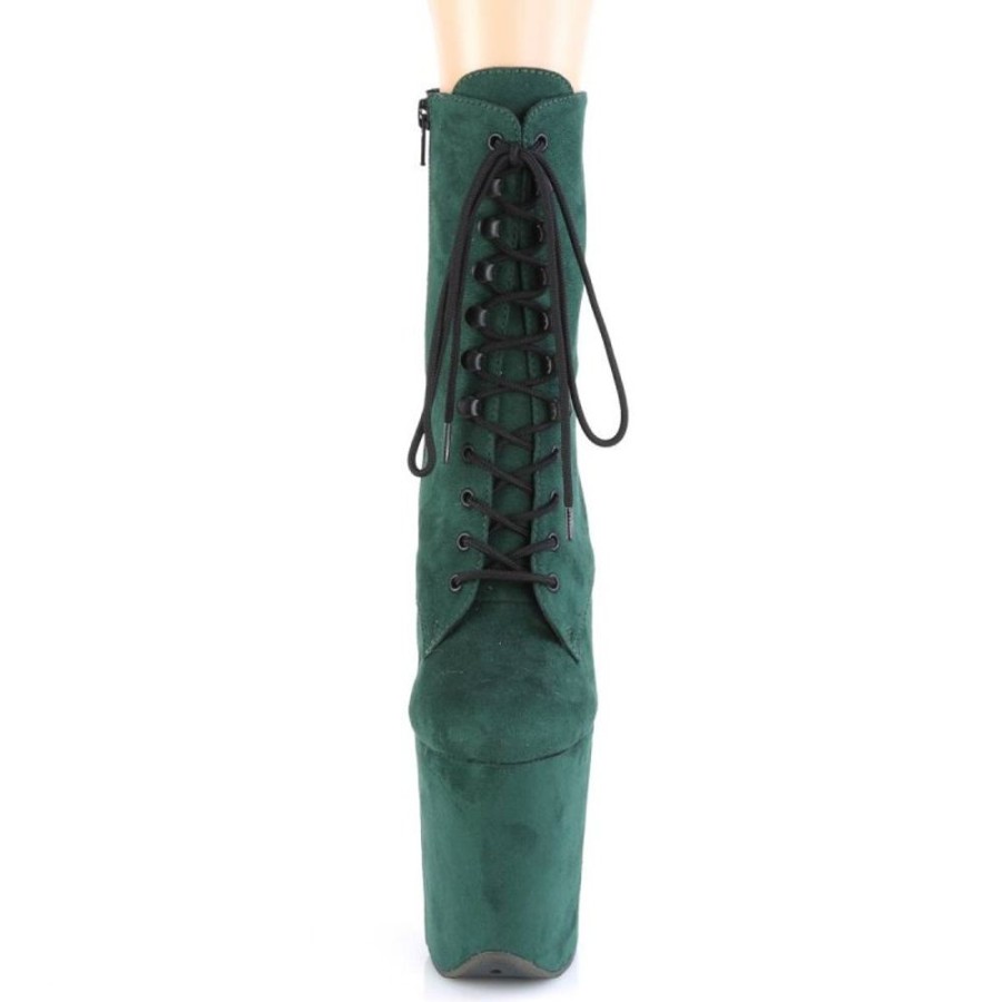 High Heels Pleaser | Pleaser Flamingo-1020Fs Plateau Ankle Boots Suede Green